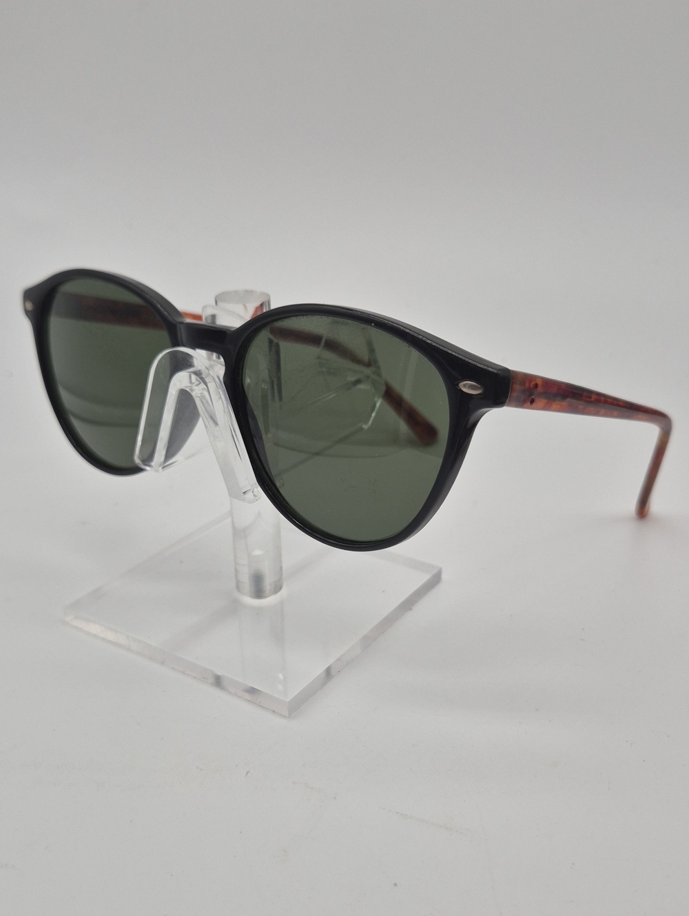 Anne Klein Black Front with Tortoiseshell Temple Men’s Sunglasses